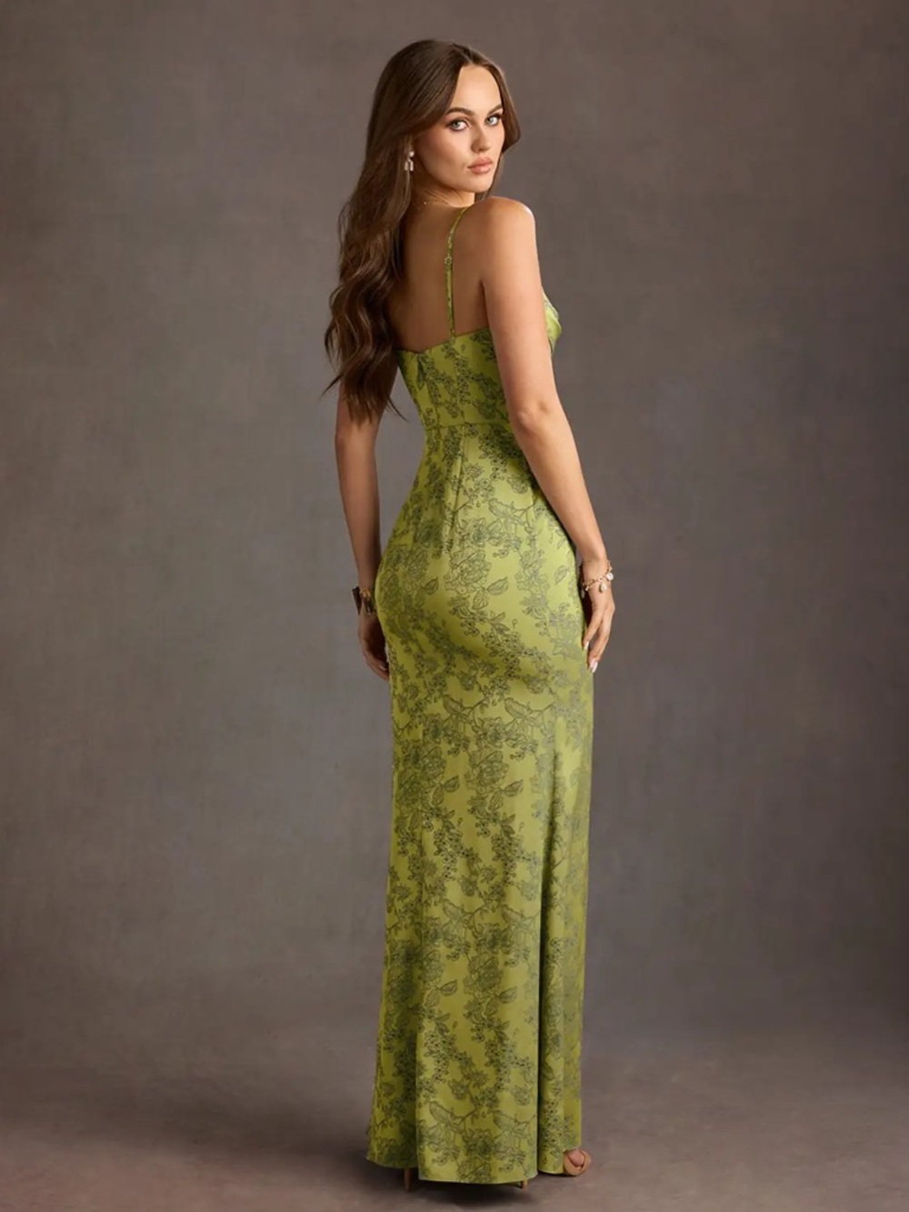 NWT Azazie Leah Moss Navy Gown - Picture 3 of 13